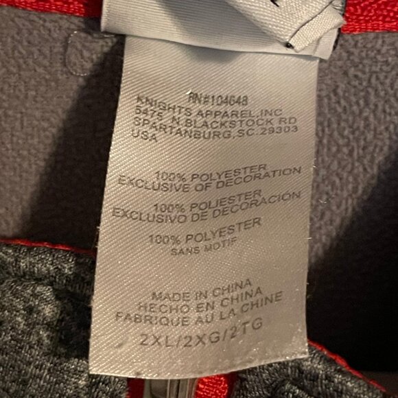 Detroit Red Wings NHL 1/4 Zip Pullover Sweatshirt Men's 2XL Gray Red Trim - Picture 5 of 5